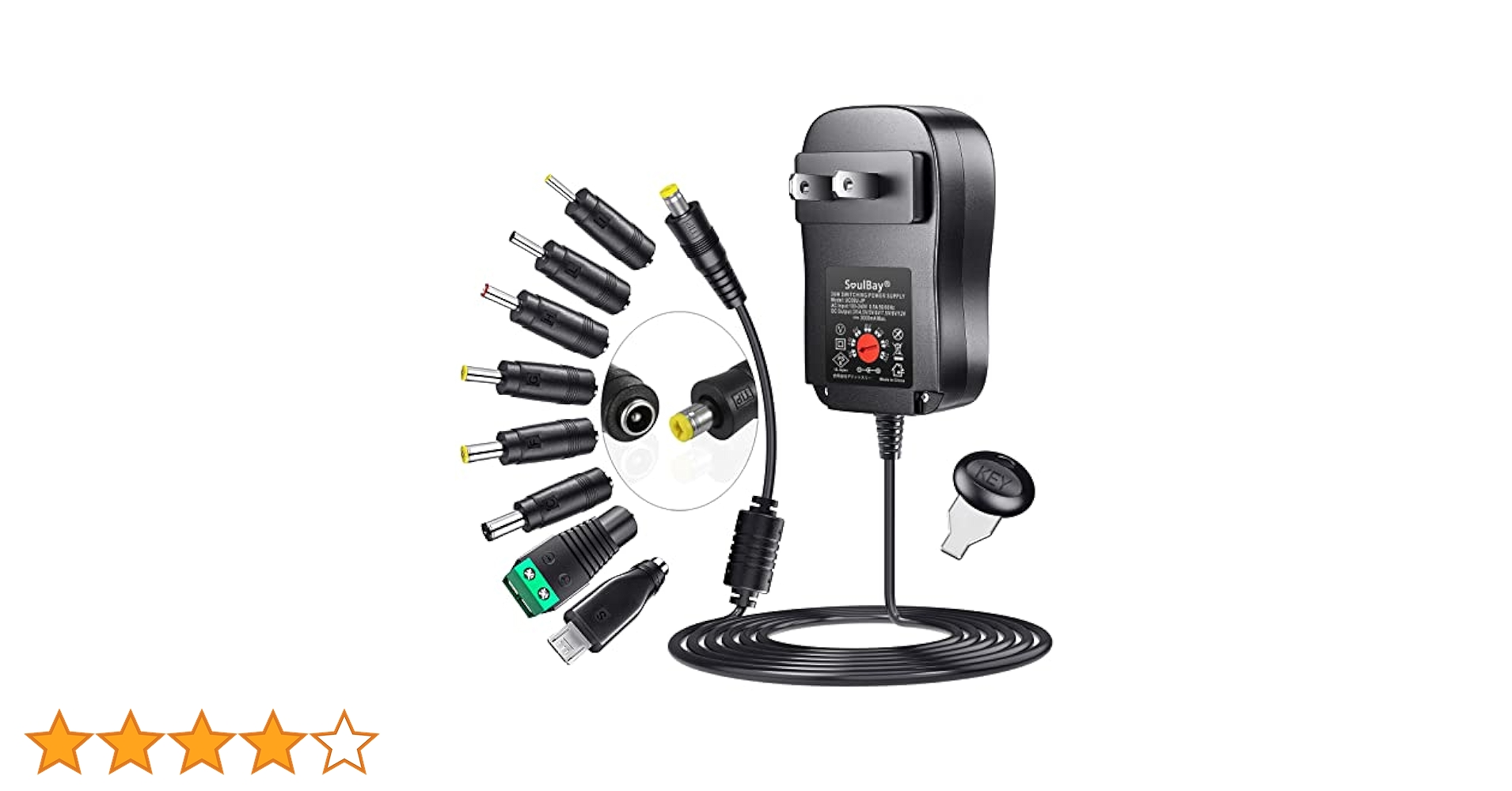Amazon | SoulBay 36W 3V 4.5V 5V 6V 7.5V 9V 12VユニバーサルAC